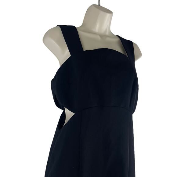 Jill Stuart Square Neck Waist Cut Out Evening Gown Maxi Dress Black Size 4 - Picture 3 of 9